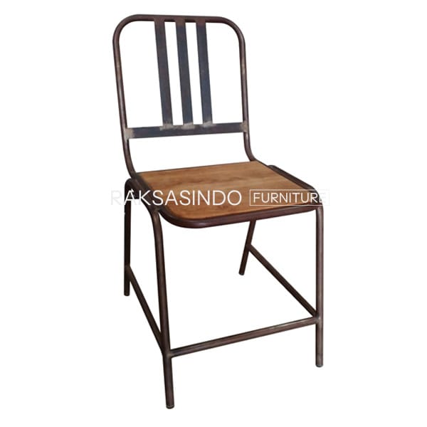 003-RSS-IST-Industrial-Steel-Teak-Three-Stripes-Dining-Side-Chair-41x54x80-SH45cm