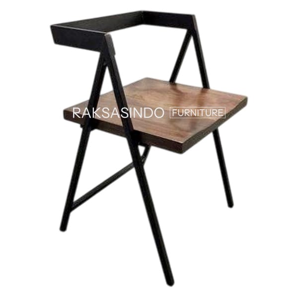 012-RSS-IST-Industrial-Steel-Framework-Urban-Teak-Dining-Arm-Chair-52X40X74cm