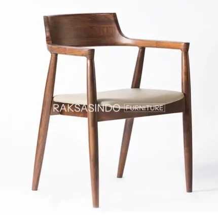Scandinavian Hiroshima Kennedy Replicated Teak Dining Arm Chair