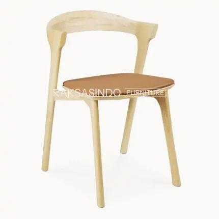 Modern Teak Frame Dining Side Chair